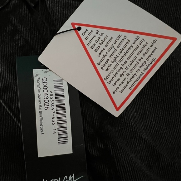 Nasty gal collection black wash your tone mom jeans distressed nwt us size 4 - Picture 8 of 8